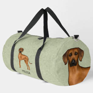 Sac De Sport Ridback Rhodésien Chien Brun Mignon Avec Nom Vert