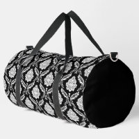 Rococo Damassé Rpt Motif Blanc sur Noir