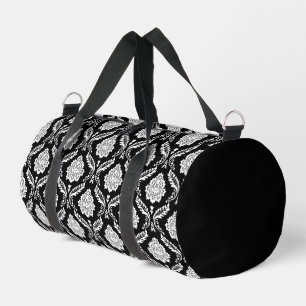 Sac De Sport Rococo Damassé Rpt Motif Blanc sur Noir
