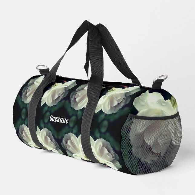 Sac De Sport Rose blanche avec gouttes de pluie personnalisée (Coin droit)