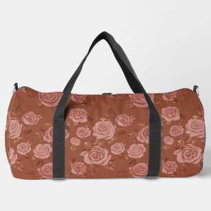 Sac De Sport Rose rose pâle sur cuir brun