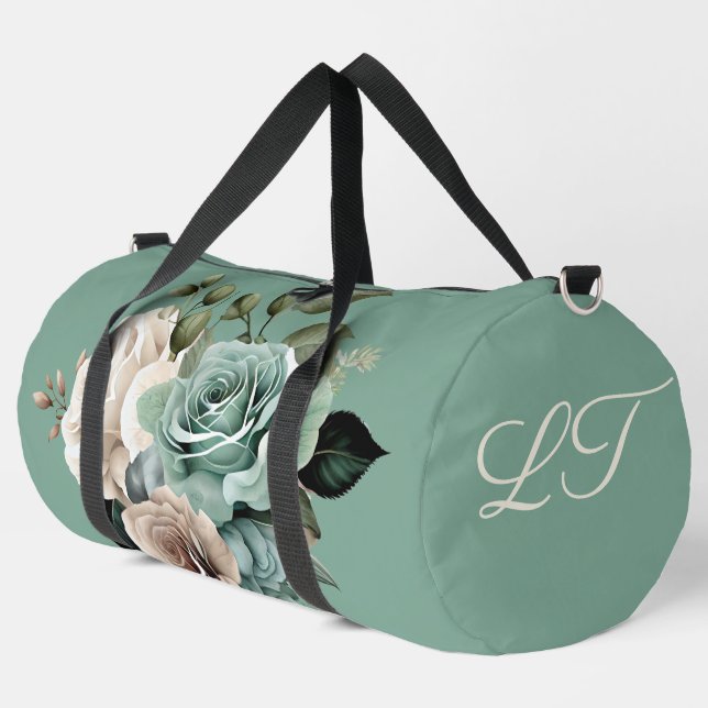 Sac De Sport rose verte turquoise et blanche (Coin gauche)