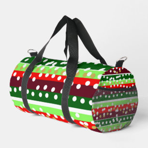 Sac De Sport Rouge et Vert Rayures pois de Noël