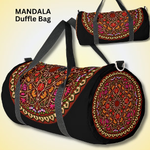 Sac De Sport Rouge Mandala Rouge or brillant sur noir