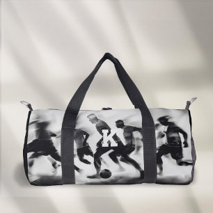 Sac De Sport soccer monogrammé noir et blanc