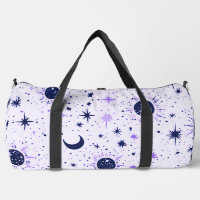 Soleil Lune Étoiles Célestes Noir et Violet