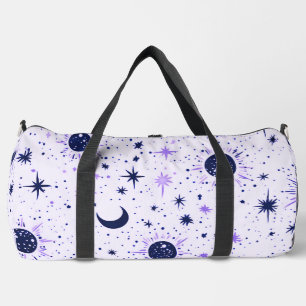 Sac De Sport Soleil Lune Étoiles Célestes Noir et Violet