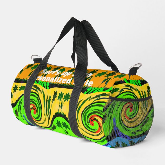 Sac De Sport Soleil, mer et Surf : J'aime le Surf (Coin droit)