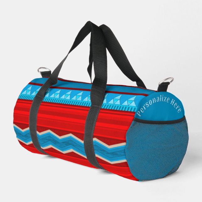 Sac De Sport Southwest River Rouge Turquoise Sm Personnalisé (Coin droit)