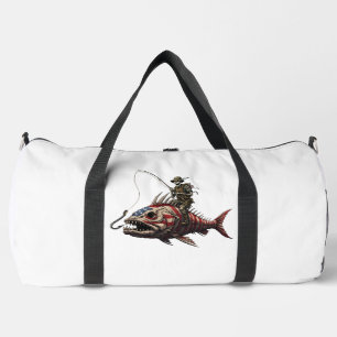 Sac De Sport Squelette chevauchant un poisson drapeau américain