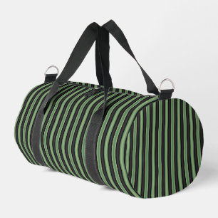 Sac De Sport Style Vintage Olive Sage Vert noir 3D rayé