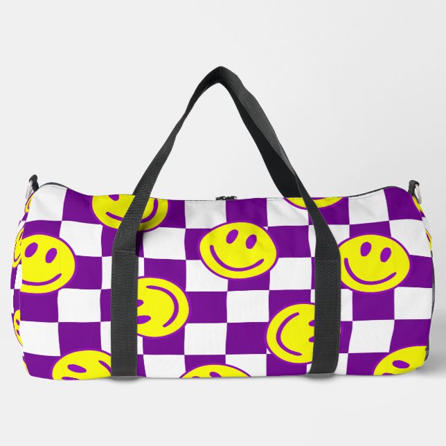 Sac De Sport super de chèque de visage violet (Recto)
