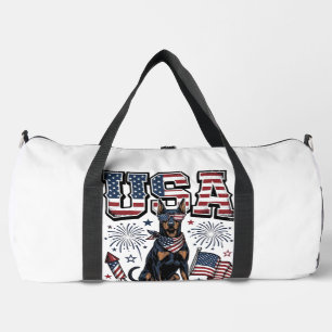 Sac De Sport T-shirt avec gravure vintage de Doberman patriotiq