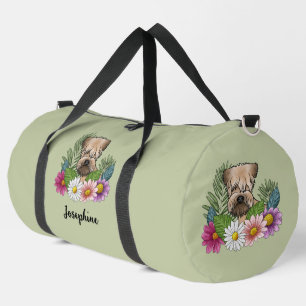 Sac De Sport Terrier Roue À Fleurs Et Nom
