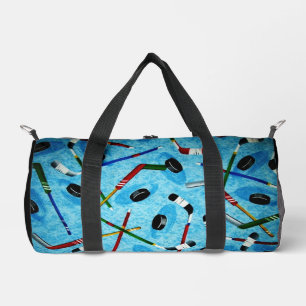 Sac De Sport Thème de hockey sur glace bleu