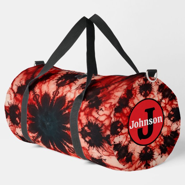 Sac De Sport Tie-Dye Psychedelique Fleur Monogramme Personnalis (Coin gauche)