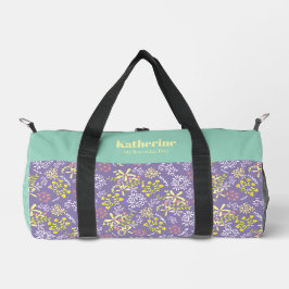 Sac De Sport Tiny Bouquet Fleurs Lavande Turquoise