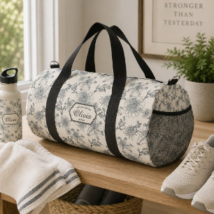 Sac De Sport Toile de Jouy botanique oiseaux campagne rustique 
