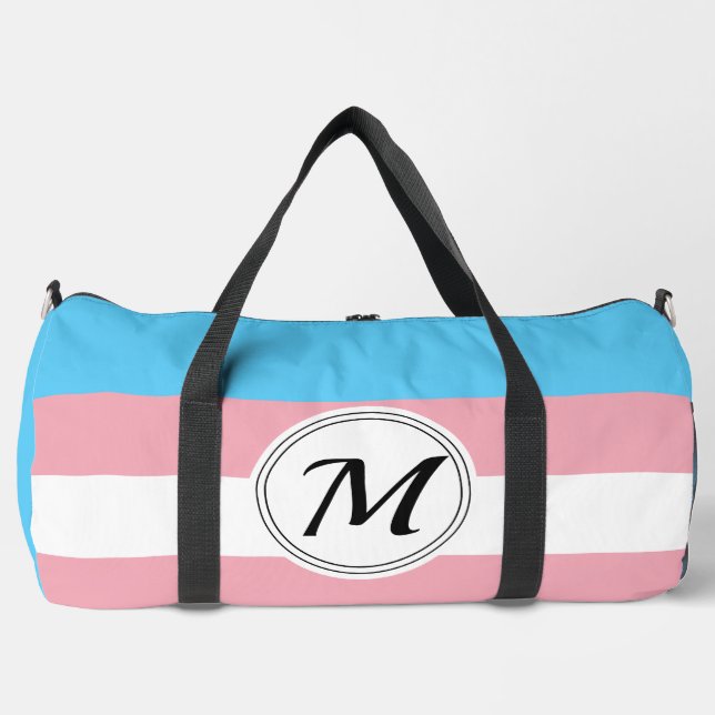 Sac De Sport Transgender pride flag with a custom initial  (Recto)