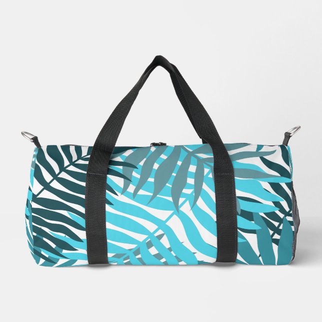 Sac De Sport Tropical Print Blue Feuilles Bold (Recto)