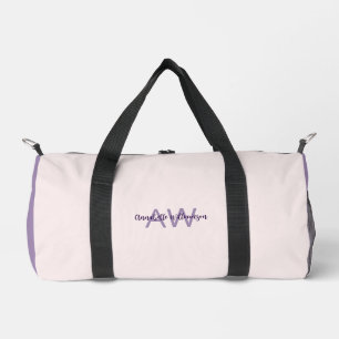 Sac De Sport Type de script féminin Initiales et nom Violet rou
