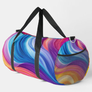 SAC DE SPORT VAGUES ABSTRAITES PURPLE BLUE ORANGE JAUNE