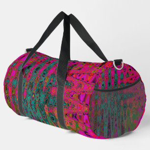 Sac De Sport Vagues atomiques Abstraites Turquoise Trippy