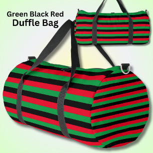 Sac De Sport Vert Noir Rouge Mince Rayé