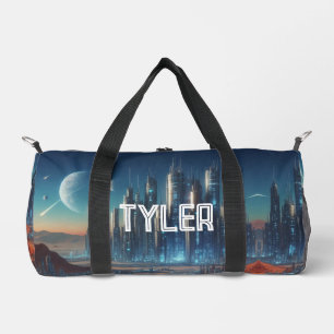 Sac De Sport Ville de science-fiction dans l'espace 