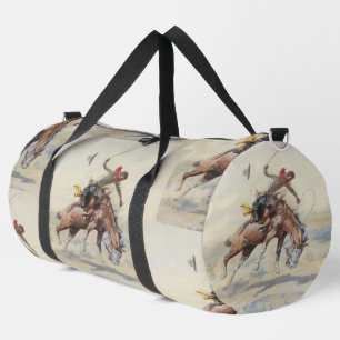 Sac De Sport Vintage Western Cowboy Sur Bucking Horse
