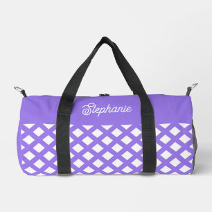 Sac De Sport Violet Blanc Damanté Personnalisé Petit