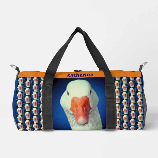 Sac De Sport Visage personnalisé d'oie blanche mignonne (Recto)