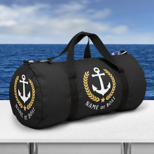 Sac De Sport Votre bateau ou nom Ancre Gold Laurel Star Black