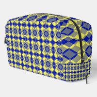 Sac de toilette à carreaux bleus jaunes en argyle