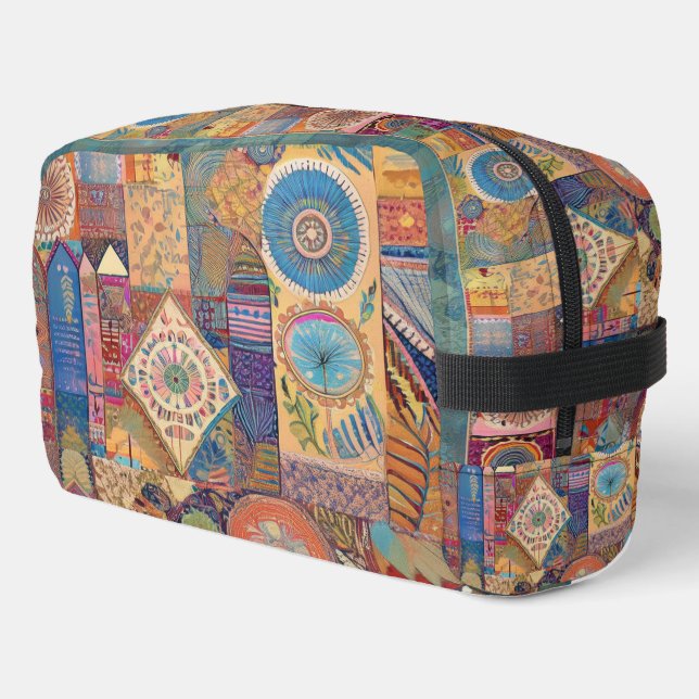 Sac de toilette à chaume ethnique (Coin gauche)