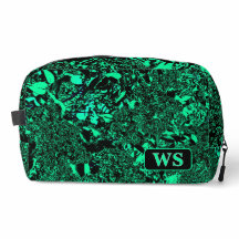 Sac de toilette à monogramme vert vibrant