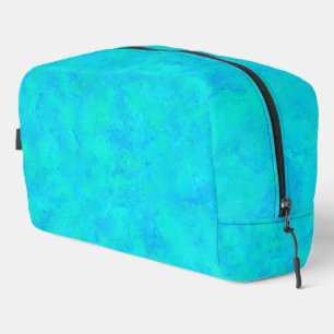 Sac de toilette à motif abstrait bleu turquoise