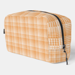 Sac de toilette à motif abstrait damier orange bla