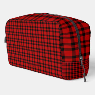 Sac de toilette à motif carreaux rouge et noir