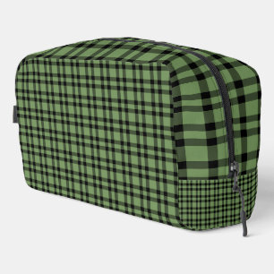Sac de toilette à motif carreaux vert noir