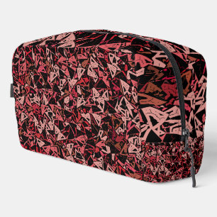 Sac de toilette à motif de triangle rose rouge