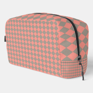 Sac de toilette à motif diamant à carreaux gris co