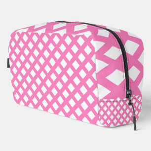 Sac de toilette à motif diamant à carreaux rose bl