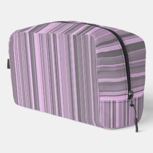 Sac de toilette à rayures grises violettes