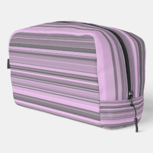 Sac de toilette à rayures grises violettes