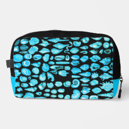 Sac de toilette coquillage noir - bleu aqua