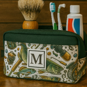 Sac de toilette de voyage à monogramme pour pêcheu