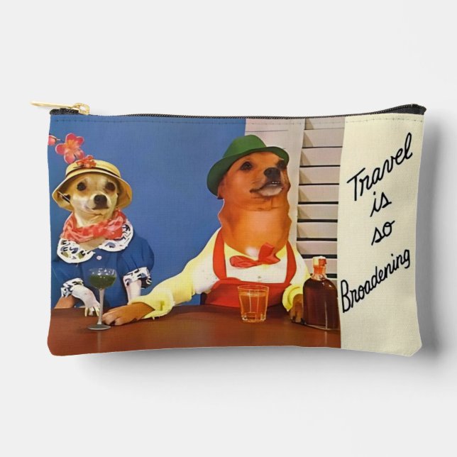 Sac de toilette de voyage pour chien de style rétr (Recto)