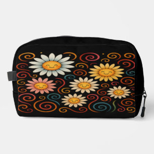 Sac de toilette et de cosmétique avec marguerites