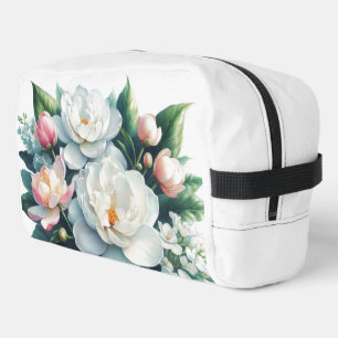 Sac de toilette floral rose et blanc élégant pivoi